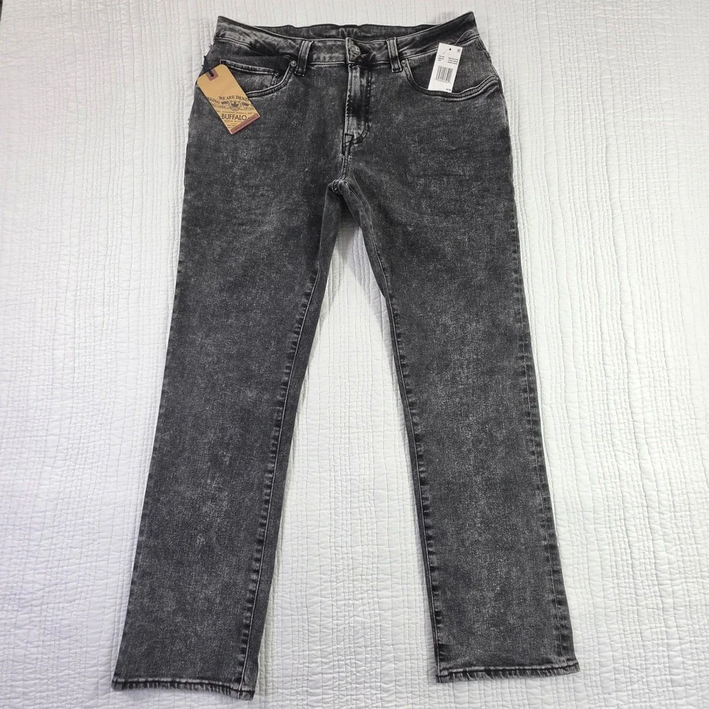 Buffalo David Bitton BM22757 Ash Slim Dark Acid Wash Stretch Denim Jeans 34x30